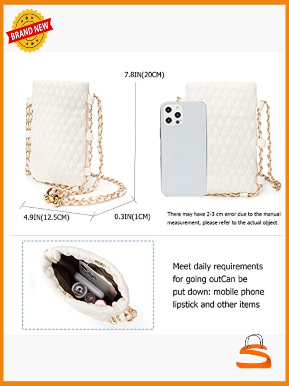 Small Crossbody Phone Bag with Adjustable Strap, Faux Leather Sling Purse - Picture 5 of 7